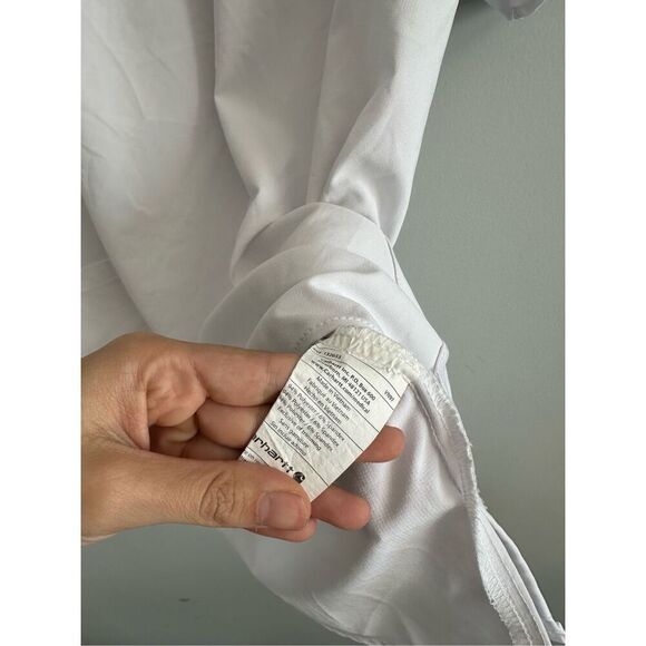 carhartt force women’s v neck scrub short sleeve top white pockets size 2X - Picture 8 of 9